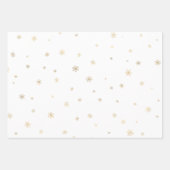 Mint Aqua Christmas Gold Snowflakes Inpakpapier Vel (Voorkant 2)