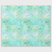 Mint Aqua Confetti Glitter Eenhoorn Cadeaupapier (Vlak)