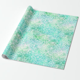 Mint Aqua Confetti Glitter Eenhoorn Cadeaupapier