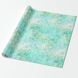 Mint Aqua Confetti Glitter Eenhoorn Cadeaupapier