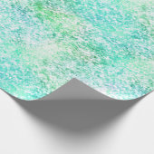 Mint Aqua Confetti Glitter Eenhoorn Cadeaupapier (Hoek)