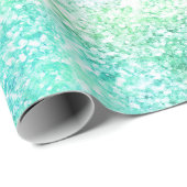 Mint Aqua Confetti Glitter Eenhoorn Cadeaupapier (Rol Hoek)
