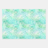 Mint Aqua Confetti Glitter Eenhoorn Inpakpapier Vel (Voorkant 2)