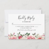  Mint Aqua Floral Garden Wedding RSVP (Voorkant)