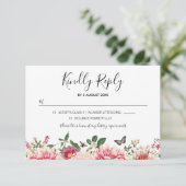  Mint Aqua Floral Garden Wedding RSVP (Staand voorkant)