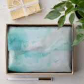 Mint Aqua Glam Elegant Goud Marmer Tissuepapier (Geschenk)