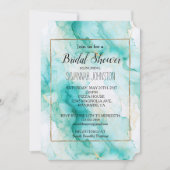 Mint Aqua Glam Elegante Goud Marmer Kaart (Voorkant)