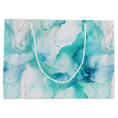 Mint Aqua Goud Inkt Marmer Groot Cadeauzakje (Achterkant)