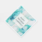 Mint Aqua Goud Inkt Marmer Servet (Hoek)