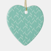 Mint Aqua Herringbone Keramisch Ornament (Rechts)