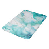 Mint Aqua Ink Marmer Badmat (Gekanteld)