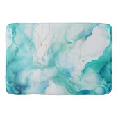 Mint Aqua Ink Marmer Badmat (Voorkant)