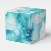 Mint Aqua Ink Marmer Bedankdoosjes (Voorkant Zijde)