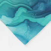 Mint Aqua Ink Marmer Fleece Deken (Hoek)