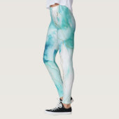 Mint Aqua Ink Marmer Leggings (Links)