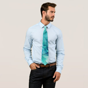 Mint Aqua Ink Marmer Stropdas