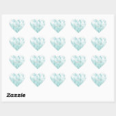 Mint Aqua Ombre Tropical Leaves Hart Sticker (Vel)