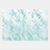 Mint Aqua Ombre Tropical Leaves Inpakpapier Vel (Voorkant)