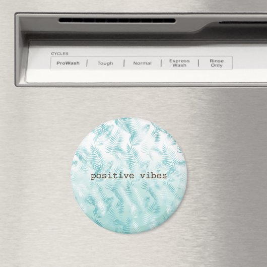 Mint Aqua Ombre Tropical Leaves Magneet (Insitu (Vaatwasser))