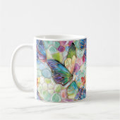 Mint Aqua Paarse Roze Vlinders Koffiemok (Links)