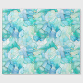 Mint Aqua Pearl Gold Marble Cadeaupapier (Vlak)