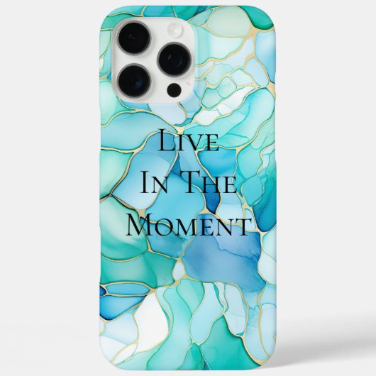 Mint Aqua Pearl Gold Marble Case-Mate iPhone Case (Achterkant)