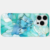 Mint Aqua Pearl Gold Marble Case-Mate iPhone Case (Achterkant (horizontaal))