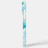 Mint Aqua Pearl Gold Marble Case-Mate iPhone Case (Achterkant / Links)