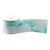 Mint Aqua Pearl Gold Marble Grosgrain Lint (Spoel)