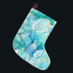 Mint Aqua Pearl Gold Marble Grote Kerstsok<br><div class="desc">Mint Aqua Pearl Gold Marble</div>