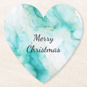 Mint Aqua Pearl Gold Marble Kartonnen Onderzetters (Voorkant)