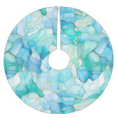 Mint Aqua Pearl Gold Marble Kerstboom Rok (Voorkant)