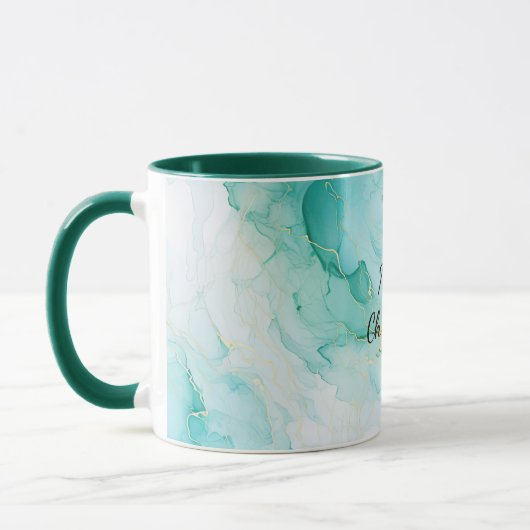Mint Aqua Pearl Gold Marble Mok (Links)