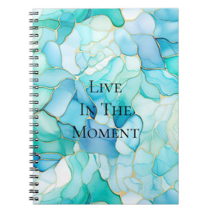 Mint Aqua Pearl Gold Marble Notitieboek