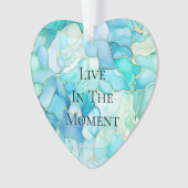 Mint Aqua Pearl Gold Marble Ornament (voorkant)