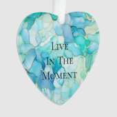 Mint Aqua Pearl Gold Marble Ornament (voorkant)