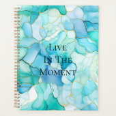 Mint Aqua Pearl Gold Marble Planner (Voorkant)