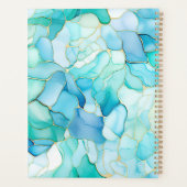 Mint Aqua Pearl Gold Marble Planner (Achterkant)