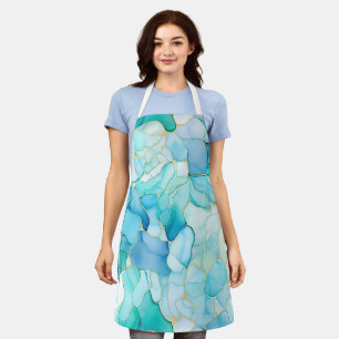 Mint Aqua Pearl Gold Marble Schort