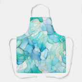 Mint Aqua Pearl Gold Marble Schort (Voorkant)