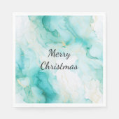 Mint Aqua Pearl Gold Marble Servet (Voorkant)