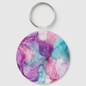 Mint Aqua Pearl Gold Marble Sleutelhanger (Achterkant)