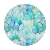 Mint Aqua Pearl Gold Marble Snijplank (Voorkant)