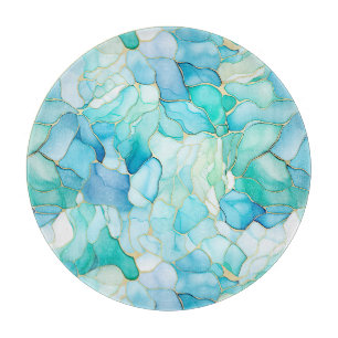 Mint Aqua Pearl Gold Marble Snijplank