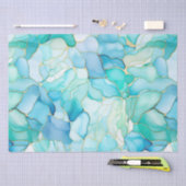 Mint Aqua Pearl Gold Marble Tissuepapier (Craft)