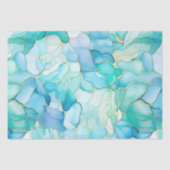 Mint Aqua Pearl Gold Marble Tissuepapier (Voorkant)
