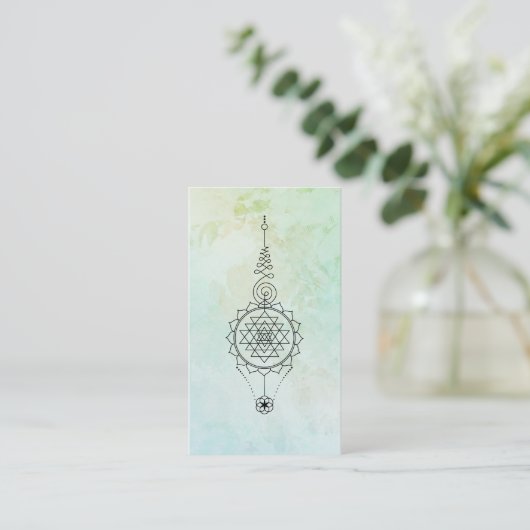 *~* Mint Aqua Reiki Energy Healing Nirvana Visitekaartje (Staand voorkant)