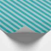 Mint Aqua Striped Cadeaupapier (Hoek)