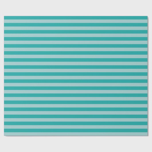 Mint Aqua Striped Cadeaupapier (Vlak)