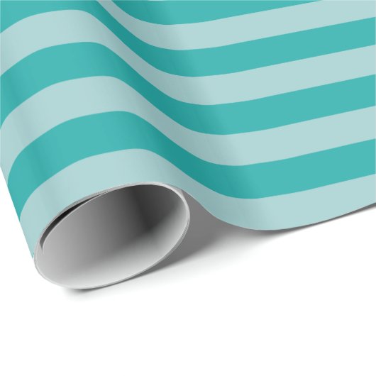 Mint Aqua Striped Cadeaupapier (Rol Hoek)
